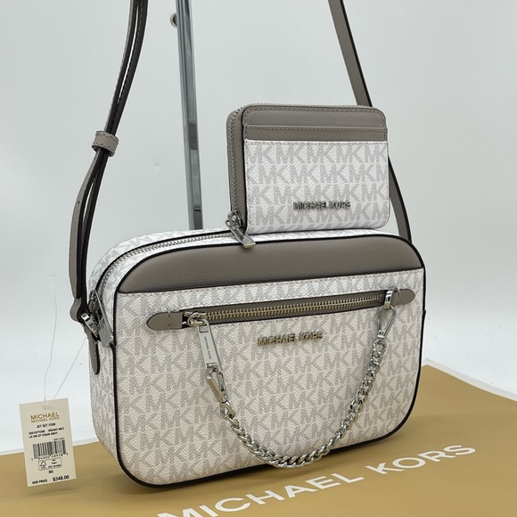 Michael Kors Large EW Zip Chain Xbody Bag & Card Case Wallet - Picture 2 of 11